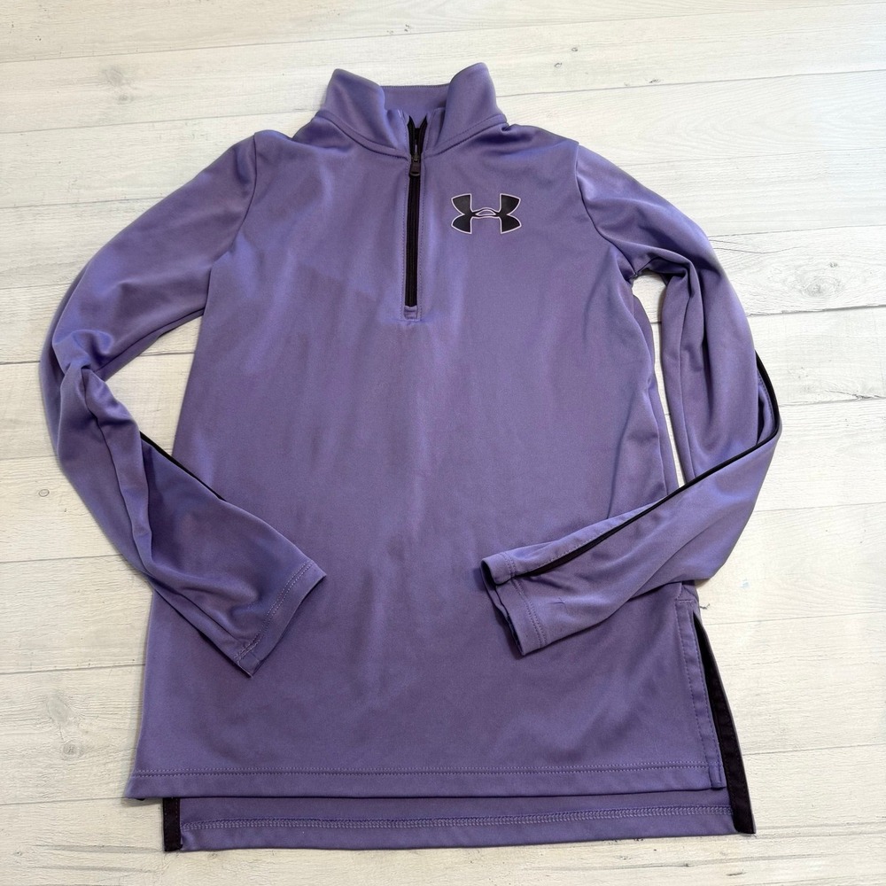 Under armour girls purple quarter‎ zip pullover youth medium